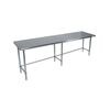 Bk Resources Stainless Steel Work Table With Open Base, Plastic Feet, 96"Wx24"D SVTOB-9624
